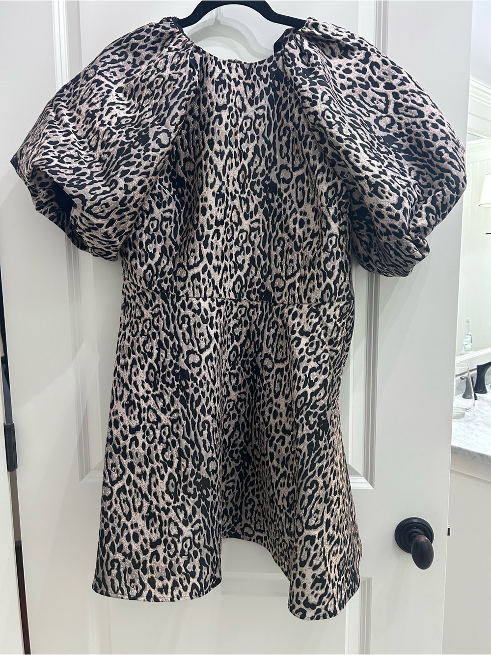 H&M Leopard Print Mini Dress — Black & Cream